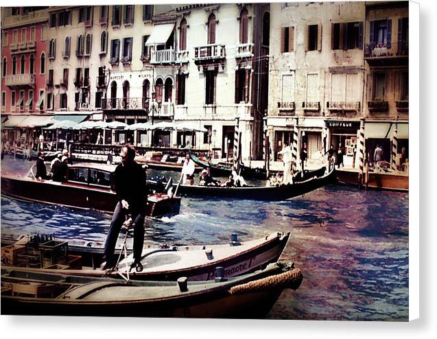Vintage Travel on A Venice Canal - Canvas Print