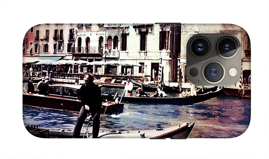 Vintage Travel on A Venice Canal - Phone Case