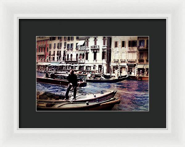 Vintage Travel on A Venice Canal - Framed Print
