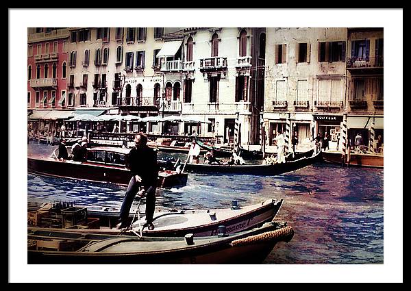 Vintage Travel on A Venice Canal - Framed Print