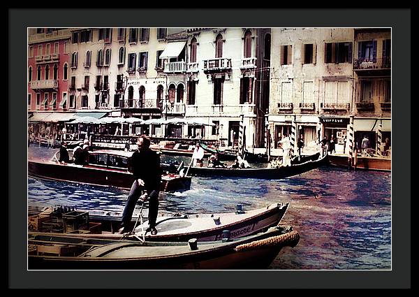 Vintage Travel on A Venice Canal - Framed Print