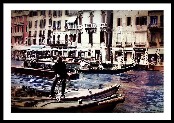 Vintage Travel on A Venice Canal - Framed Print