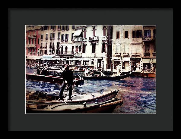 Vintage Travel on A Venice Canal - Framed Print
