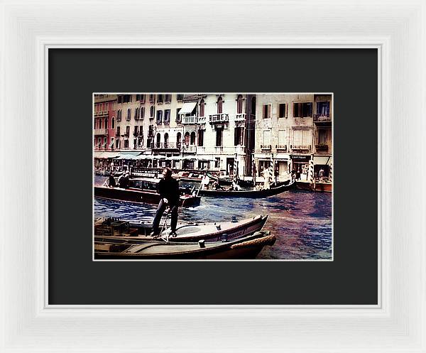 Vintage Travel on A Venice Canal - Framed Print