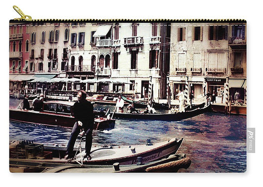 Vintage Travel on A Venice Canal - Carry-All Pouch