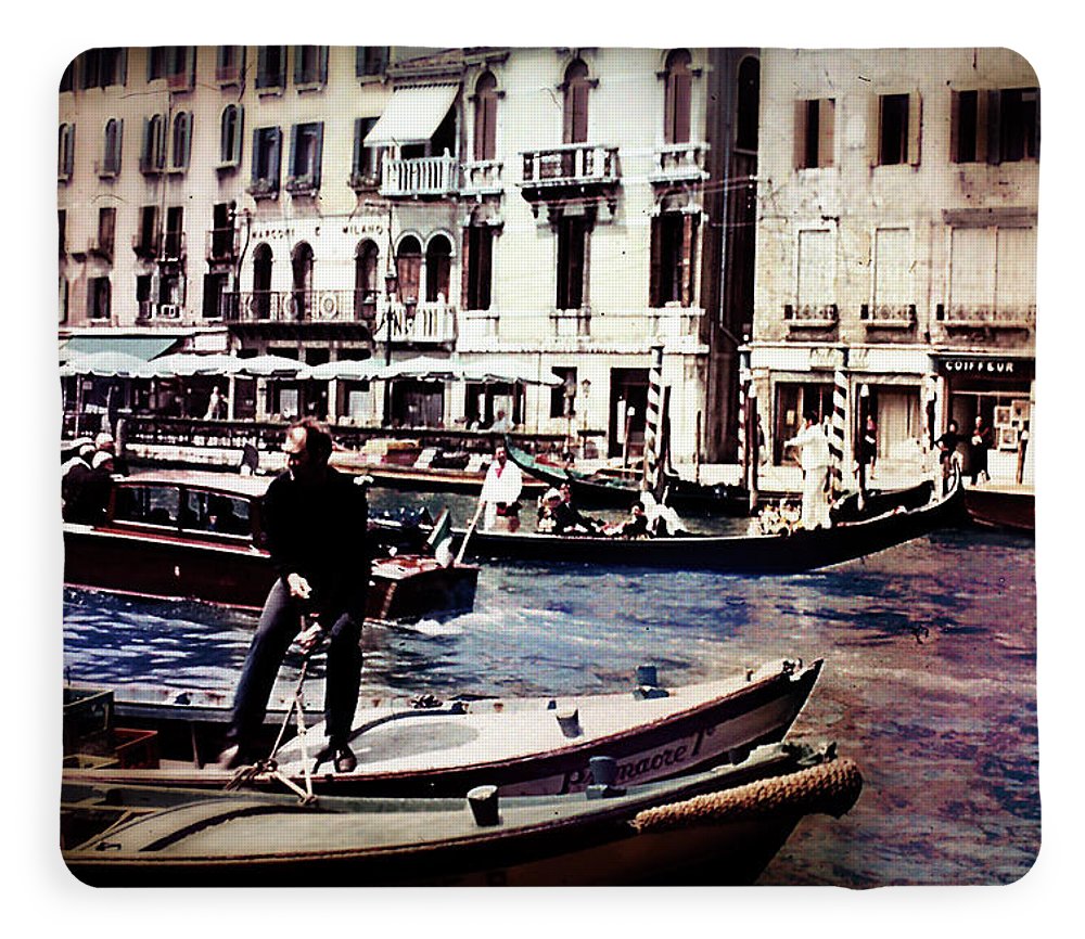 Vintage Travel on A Venice Canal - Blanket