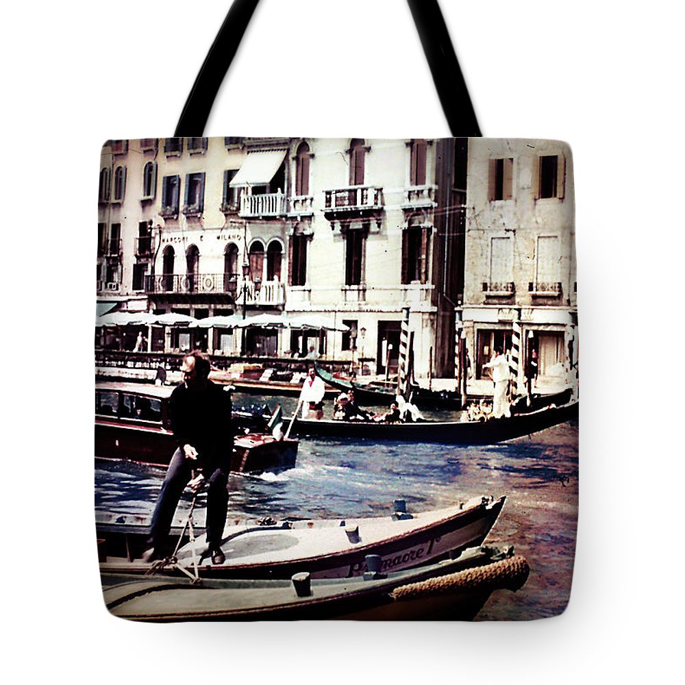 Vintage Travel on A Venice Canal - Tote Bag