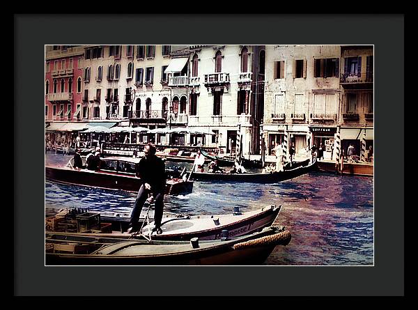 Vintage Travel on A Venice Canal - Framed Print