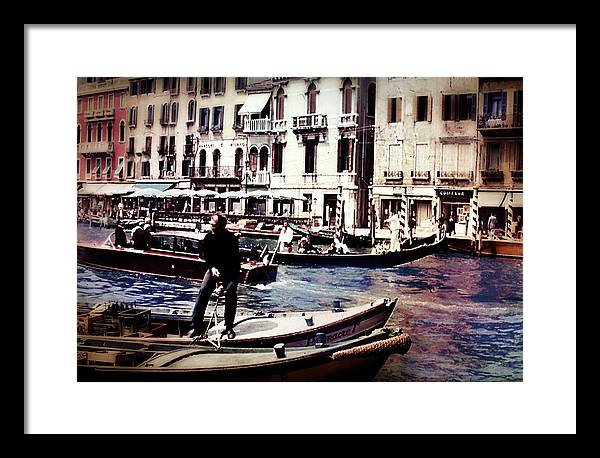 Vintage Travel on A Venice Canal - Framed Print