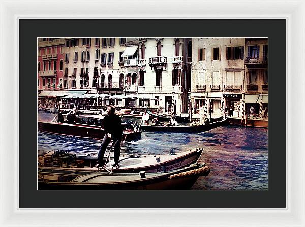 Vintage Travel on A Venice Canal - Framed Print