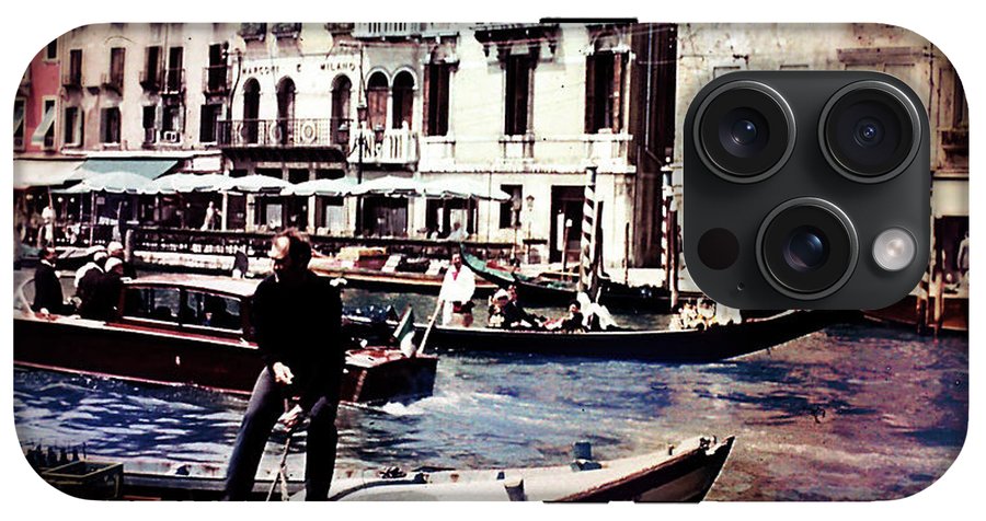 Vintage Travel on A Venice Canal - Phone Case
