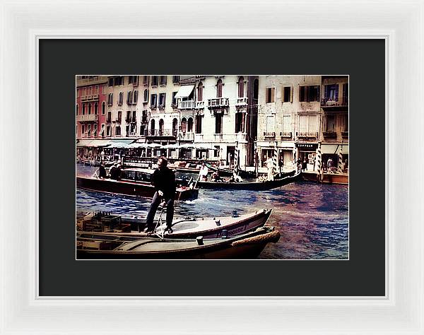 Vintage Travel on A Venice Canal - Framed Print