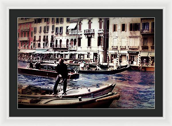 Vintage Travel on A Venice Canal - Framed Print