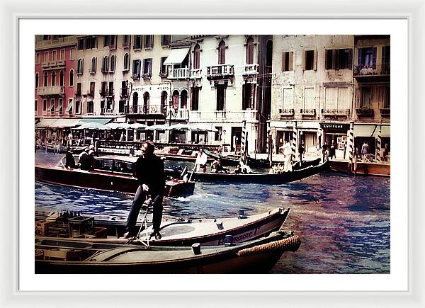 Vintage Travel on A Venice Canal - Framed Print