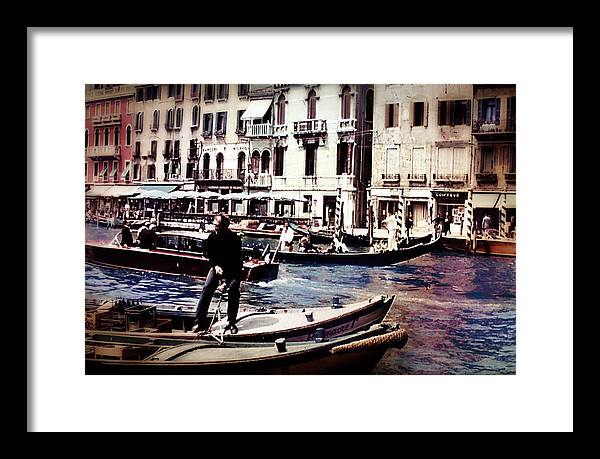 Vintage Travel on A Venice Canal - Framed Print