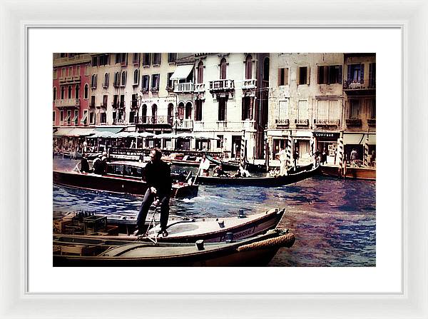 Vintage Travel on A Venice Canal - Framed Print