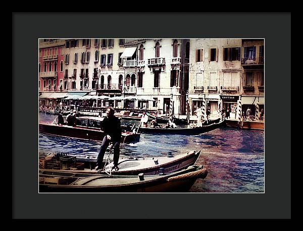 Vintage Travel on A Venice Canal - Framed Print