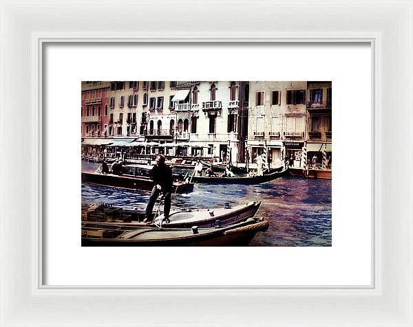 Vintage Travel on A Venice Canal - Framed Print