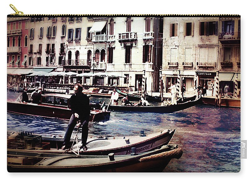 Vintage Travel on A Venice Canal - Carry-All Pouch