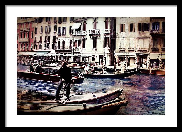 Vintage Travel on A Venice Canal - Framed Print