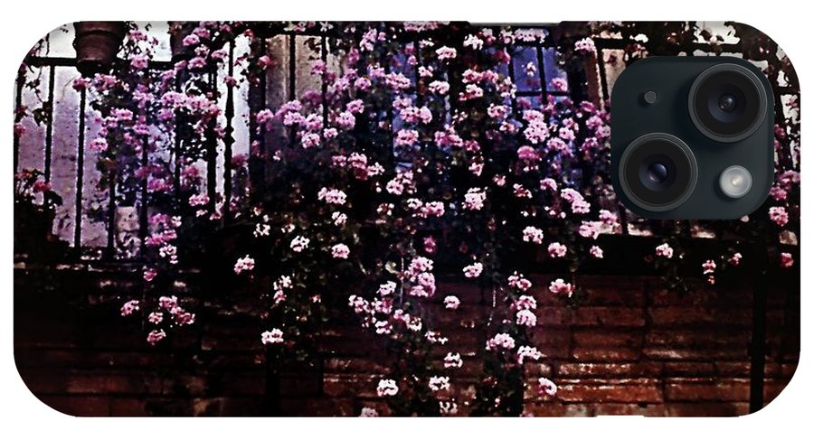 Vintage Travel Pink Roses on a Spanish Balcony - Phone Case