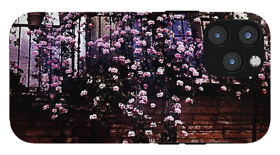Vintage Travel Pink Roses on a Spanish Balcony - Phone Case
