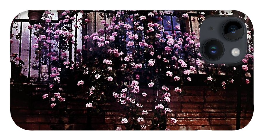 Vintage Travel Pink Roses on a Spanish Balcony - Phone Case