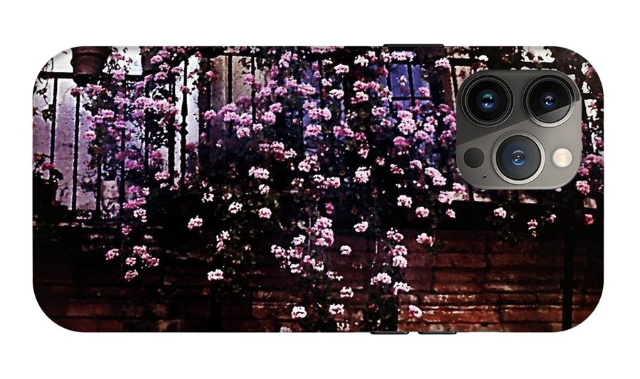 Vintage Travel Pink Roses on a Spanish Balcony - Phone Case