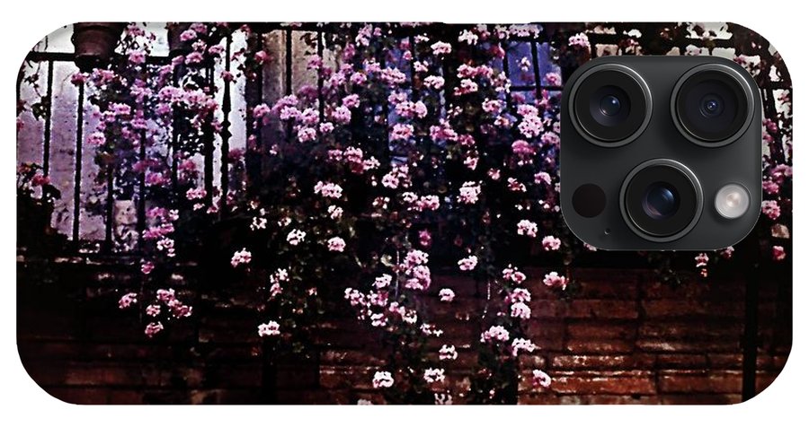Vintage Travel Pink Roses on a Spanish Balcony - Phone Case