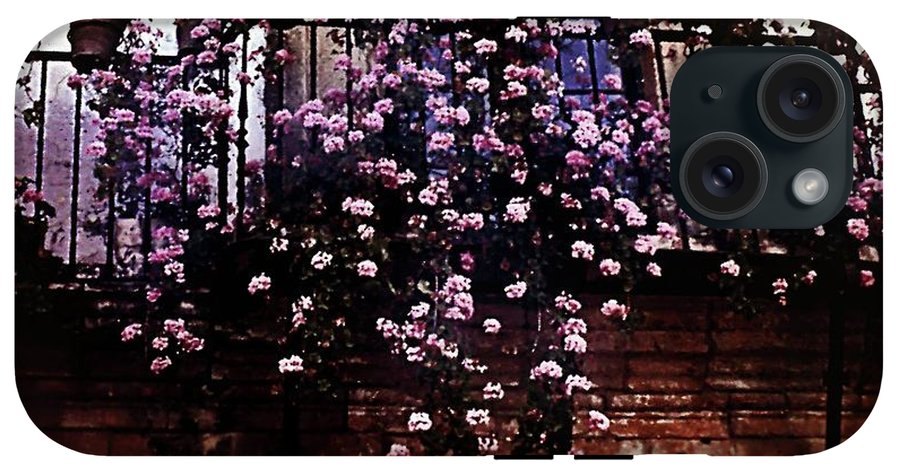 Vintage Travel Pink Roses on a Spanish Balcony - Phone Case