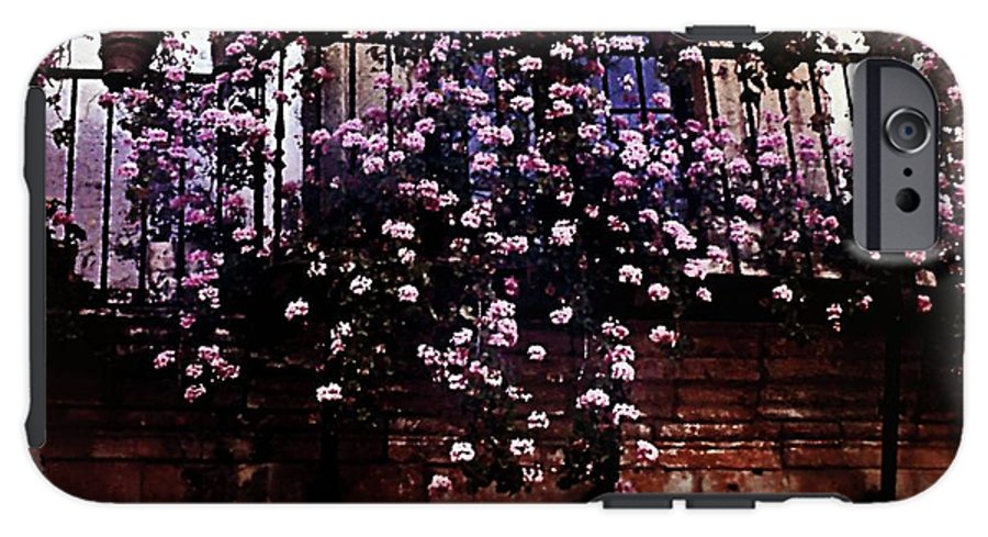 Vintage Travel Pink Roses on a Spanish Balcony - Phone Case