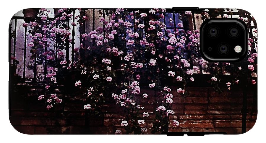 Vintage Travel Pink Roses on a Spanish Balcony - Phone Case