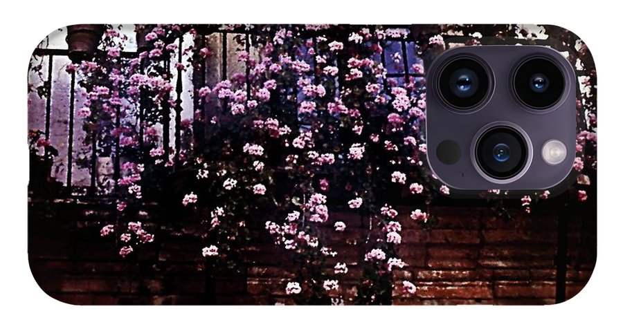 Vintage Travel Pink Roses on a Spanish Balcony - Phone Case