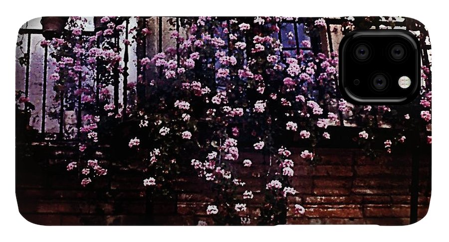 Vintage Travel Pink Roses on a Spanish Balcony - Phone Case