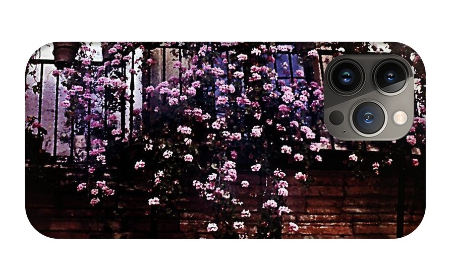 Vintage Travel Pink Roses on a Spanish Balcony - Phone Case