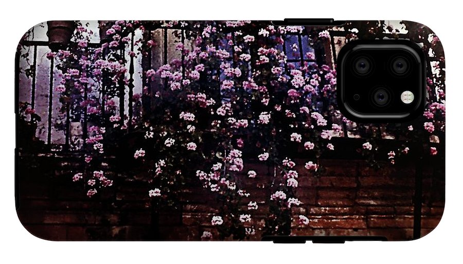 Vintage Travel Pink Roses on a Spanish Balcony - Phone Case