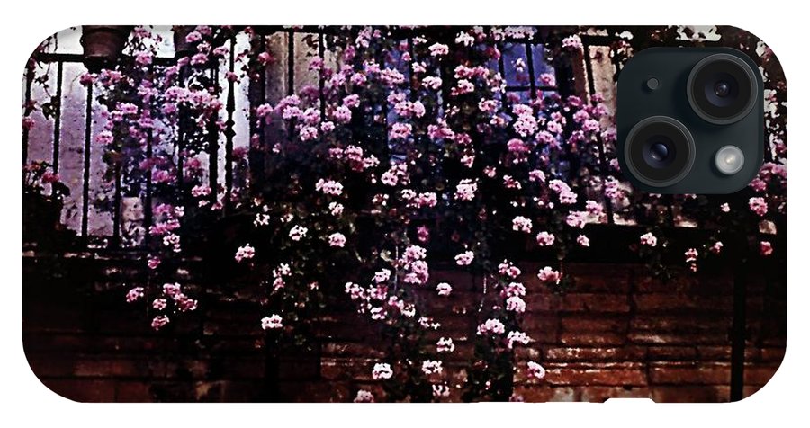 Vintage Travel Pink Roses on a Spanish Balcony - Phone Case