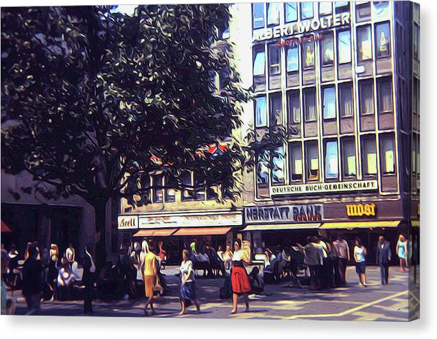 Vintage Travel Shopping in Germany 1973 - Canvas Print