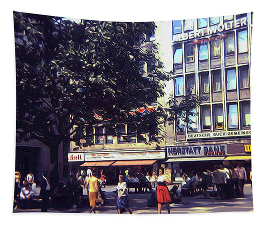 Vintage Travel Shopping in Germany 1973 - Tapestry