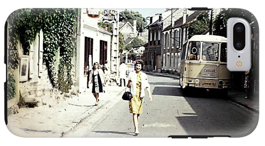 Vintage Travel Shopping on a Paris Street - Phone Case