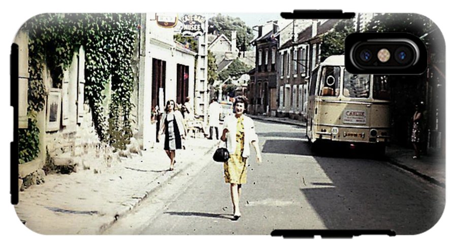 Vintage Travel Shopping on a Paris Street - Phone Case