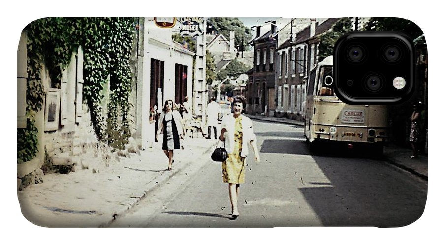 Vintage Travel Shopping on a Paris Street - Phone Case