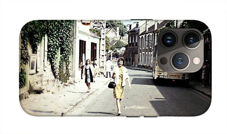 Vintage Travel Shopping on a Paris Street - Phone Case