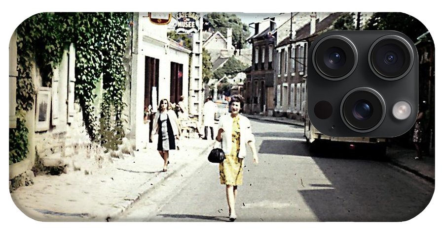 Vintage Travel Shopping on a Paris Street - Phone Case