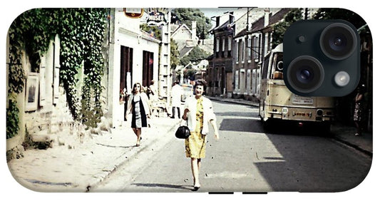 Vintage Travel Shopping on a Paris Street - Phone Case