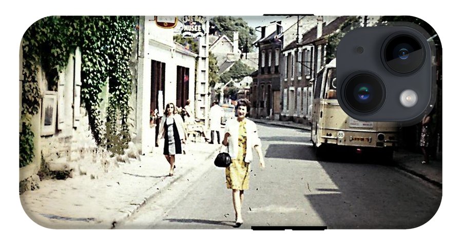 Vintage Travel Shopping on a Paris Street - Phone Case
