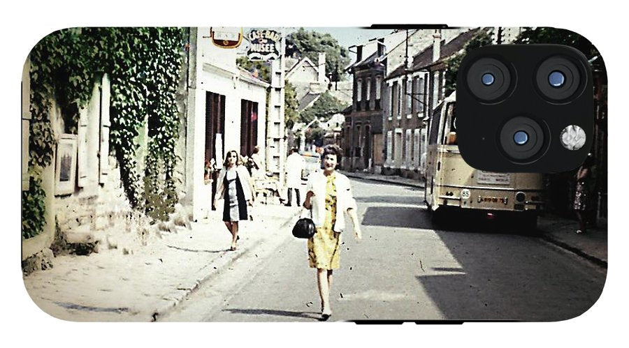 Vintage Travel Shopping on a Paris Street - Phone Case
