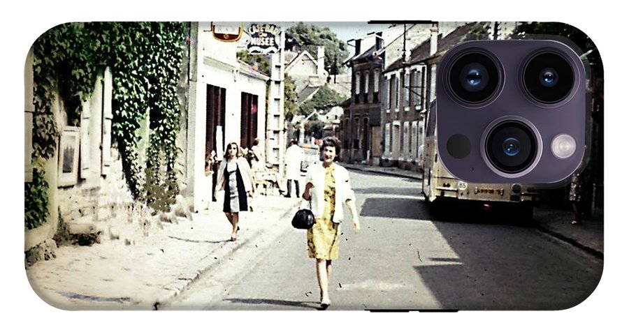 Vintage Travel Shopping on a Paris Street - Phone Case