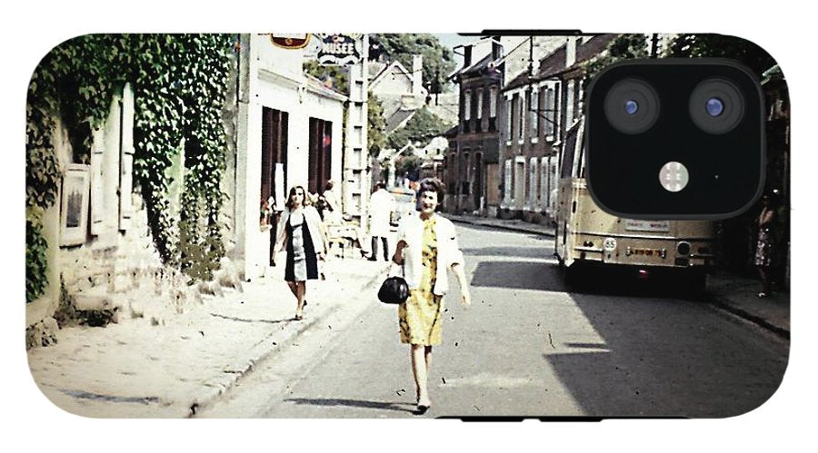 Vintage Travel Shopping on a Paris Street - Phone Case