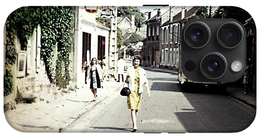 Vintage Travel Shopping on a Paris Street - Phone Case